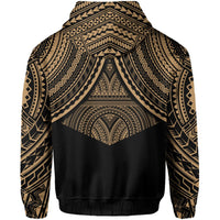 Polynesian Skull Hawaii Zip Hoodie Gold Circle Style - Polynesian Pride