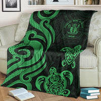 Niue Premium Blanket - Green Tentacle Turtle - Polynesian Pride