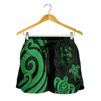 Fiji Women's Short - Green Tentacle Turtle Crest - Polynesian Pride