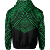 Polynesian Skull Hawaii Zip Hoodie Green Circle Style - Polynesian Pride
