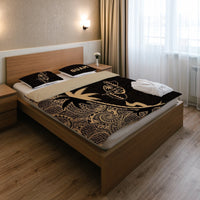 Guam Duvet Cover Set - Guam Coat Of Arms & Coconut Tree Gold - Polynesian Pride