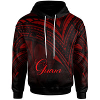 Guam Hoodie Red Color Cross Style Unisex Black - Polynesian Pride