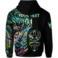 Custom New Zealand Haka Rugby Maori Hoodie Silver Fern Vibes Paua Shell LT8 - Polynesian Pride