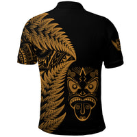 New Zealand Haka Rugby Maori Polo Shirt Silver Fern Vibes Gold LT8 - Polynesian Pride