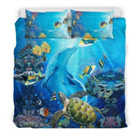 Hawaii Duvet Cover Set - Dolphin & Turtle - Polynesian Pride