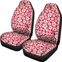 Hawaiian Car Seat Covers - Hibiscus Pattern - K5 Universal Fit Red - Polynesian Pride