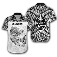 Guam Rugby Hawaiian Shirt Polynesian Patterns - White LT16 Unisex White - Polynesian Pride