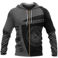 Hawaii Polynesian Sport Zip up Hoodie Premium Sport AH Unisex White - Polynesian Pride