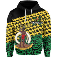 Vanuatu Rugby Hoodie Polynesian Style Unisex Green - Polynesian Pride