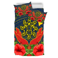 Hawaii Turtle Map Hibiscus Polynesian Bedding Set - Heri Style AH - Polynesian Pride