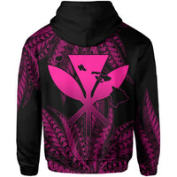 Hawaii King Polynesian Hoodie Durk Style Pink - Polynesian Pride