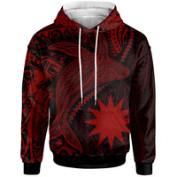 Nauru Hoodie Humpback Whale & Coat of Arms Red Unisex Red - Polynesian Pride
