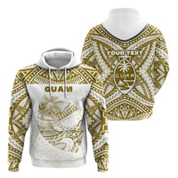 Custom Guam Rugby Hoodie Polynesian Patterns Gold Old LT16 Unisex Gold - Polynesian Pride