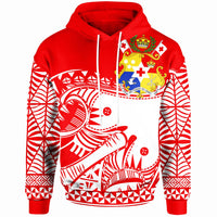 Tonga Custom Hoodie Youthful Dynamic Style Red White Color Unisex Red - Polynesian Pride