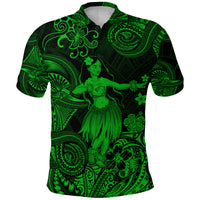 Hawaii Hula Girl Polynesian Polo Shirt Unique Style Green LT8 - Polynesian Pride