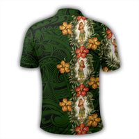 Hawaii Polo Shirt Hula Girl Tropical Style Polo Shirt - Polynesian Pride