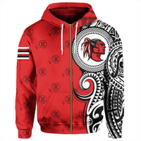 Custom Hawaii Hoodie Kahuku High Tribal Kakau Zip Hoodie - Polynesian Pride