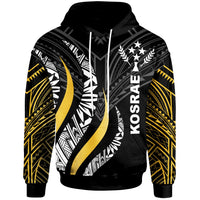 Kosrae Hoodie Kosrae Strong Fire Pattern Gold Unisex Black - Polynesian Pride