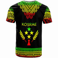 Kosrae Custom T Shirt Tooth Shaped Necklace Pattern Reggae - Polynesian Pride