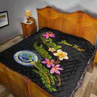 Federated States Of Micronesia Polynesian Custom Personalised Quilt - Plumeria Tribal - Polynesian Pride