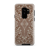 Polynesian Tribal Tough Case Brown Samsung Galaxy S9 Plus - Polynesian Pride