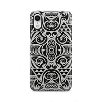 Polynesian Tribal Tough Case Black White iPhone Xr - Polynesian Pride