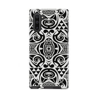Polynesian Tribal Tough Case Black White Samsung Galaxy Note 10 - Polynesian Pride