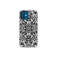Polynesian Tribal Tough Case Black White iPhone 12 Mini - Polynesian Pride