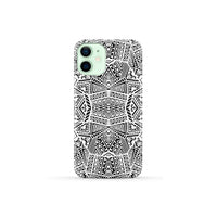 Polynesian Phone Case White And Black iPhone 12 Mini - Polynesian Pride