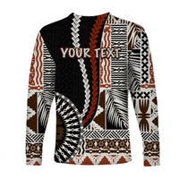 (Custom Personalised) Bula FIji Long Sleeve Shirt Masi Tapa Patterns Style LT6 - Polynesian Pride