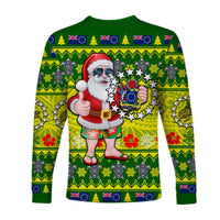 Cook Islands Christmas Long Sleeve Shirt Cool Santa Claus LT6 - Polynesian Pride