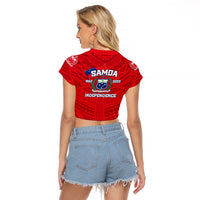 Samoa Independence Raglan Cropped T Shirt 2023 Red Style LT6 - Polynesian Pride