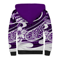 Polynesian Tribal Sherpa Hoodie Purple LT6 - Polynesian Pride