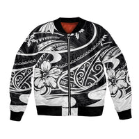 Polynesian Tribal Bomber Jacket Black LT6 Unisex Black - Polynesian Pride
