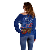 Personalised Samoa Independence Day Off Shoulder Sweater Kava And Ula Fala - Sail With Faith LT7 - Polynesian Pride