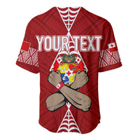 Personalised Tonga Rugby Baseball Jersey Mate Ma'a Tonga Independence Day LT7 - Polynesian Pride