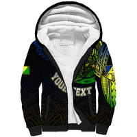 Personalised Vanuatu Sherpa Hoodie Turtle Chest Tattoo Flag Color - Malampa LT7 Unisex Black - Polynesian Pride