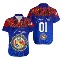 (Custom Personalised) Tonga Emancipation Day Hawaiian Shirt Independence Day - Kupesi Kahoa Heilala Flower - Blue LT8 Blue - Polynesian Pride