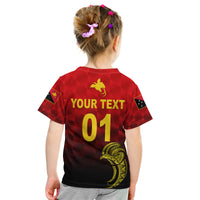 (Custom Personalised) Papua New Guinea Barramundis Cricket Kid T Shirt Birds Of Paradise Paradisaea Raggiana Original - Red LT8 - Polynesian Pride