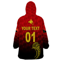 (Custom Personalised) Papua New Guinea Barramundis Cricket Wearable Blanket Hoodie Birds Of Paradise Paradisaea Raggiana Original - Red LT8 - Polynesian Pride