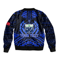 (Custom Personalised) Samoa Independence Day Sleeve Zip Bomber Jacket Ulafa Polynesian Unique Blue No3 LT9 - Polynesian Pride