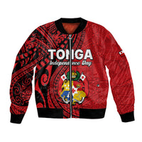 Tonga Independence Anniversary Bomber Jacket Tongan Tribal Pattern Unique Version LT9 Unisex Red - Polynesian Pride
