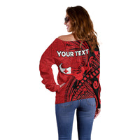 (Custom Personalised) Tonga Independence Anniversary Off Shoulder Sweater Tongan Tribal Pattern Unique Version LT9 - Polynesian Pride