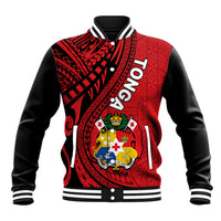 Polynesian Tonga Baseball Jacket Tribal Pattern Unique Version LT9 Unisex Red - Polynesian Pride