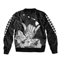 Hawaii Shaka Sign Bomber Jacket Black Version LT9 - Polynesian Pride