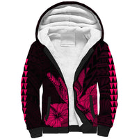 Hawaii Shaka Sign Sherpa Hoodie Pink Version LT9 Unisex Pink - Polynesian Pride