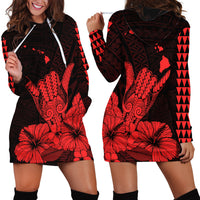 Hawaii Shaka Sign Hoodie Dress Red Version LT9 Red - Polynesian Pride