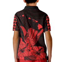 Hawaii Shaka Sign Kid Polo Shirt Red Version LT9 - Polynesian Pride