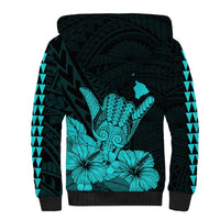 Hawaii Shaka Sign Sherpa Hoodie Turquoise Version LT9 - Polynesian Pride
