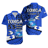 Tonga Emancipation Day Hawaiian Shirt Happy 53rd Independence Anniversary Blue Version LT9 Blue - Polynesian Pride